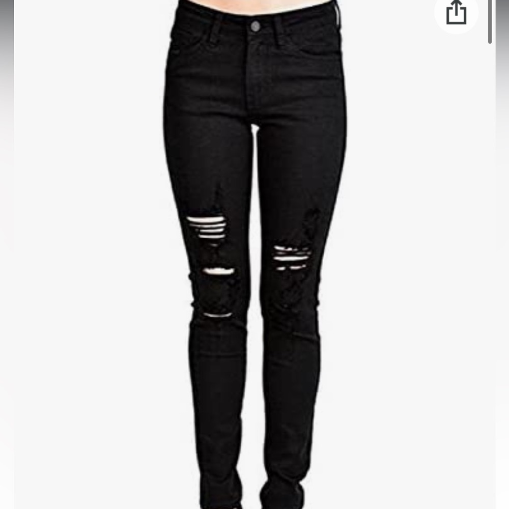 Kan Can Women’s MidRise Distressed Skinny Jeans Size 9